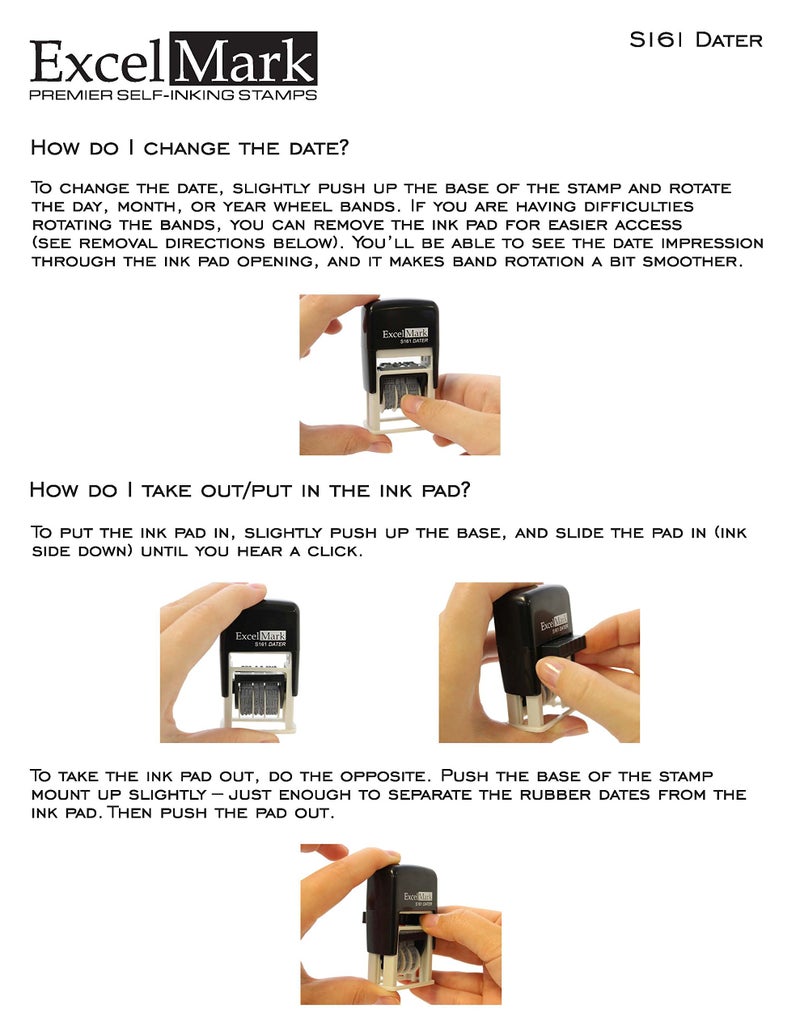 ExcelMark Emailed - Self-Inking Rubber Date Stamp - Compact Size - Black Ink - Image 5